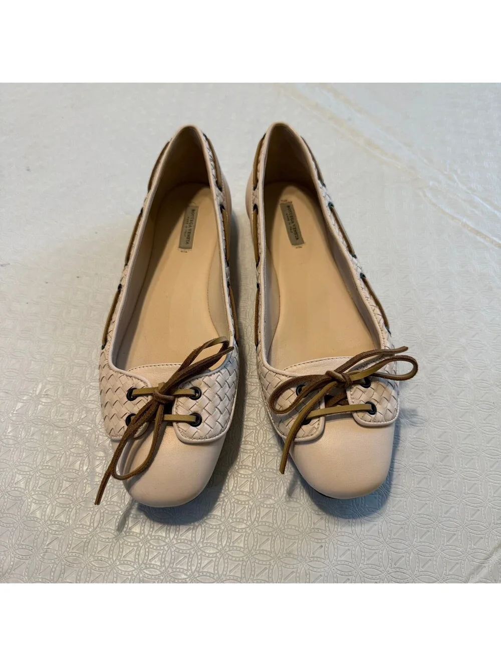Bottega Veneta Intrecciato Weave Leather Ballet Flats Size 6